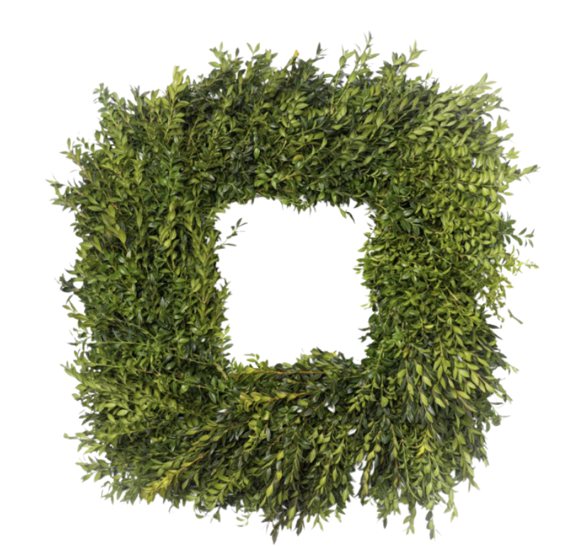 SQUARE BOXWOOD WREATH - 24"