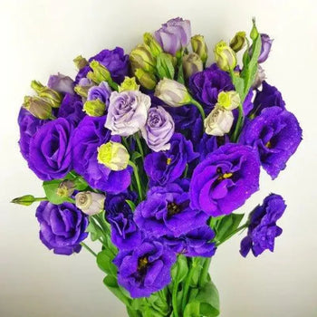 Purple Lisianthus Arrangement - Elegant Centerpiece for Weddings (BloombyBunches.ca)