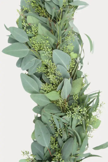 Pre-Assembled Seeded Eucalyptus Garland - Christmas Greens