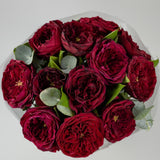 Load image into Gallery viewer, David Austin Rose - Tess (Red) bouquet/centerpiece for weddings and events (BloombyBunches.ca)